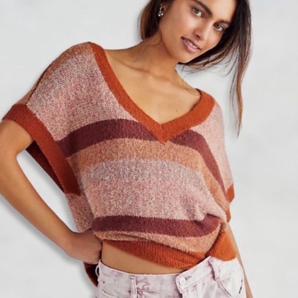 FREE PEOPLE | Through the Motions Backroads Combo Stripe Sweater Women’s Size M